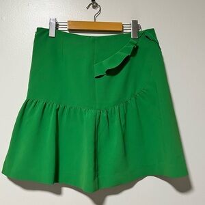 Sandra Angelozzi Women’s Green Ruffle Detail Wrap Skirt Size 38